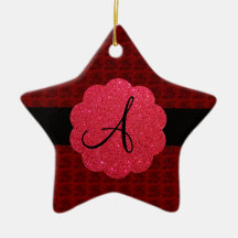 Red roses monogram ornaments