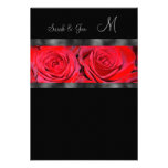 Red Roses Monogram Wedding Response Personalized Invitations