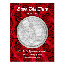 Red roses postcards template - customizable