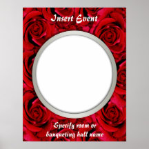 Red roses posters template - customizable