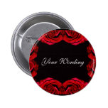 Red roses romantic button (customise add wording)