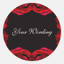 Red roses romantic sticker (customise wording)