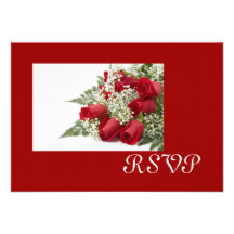 Red Roses RSVP Cards Custom Announcements
