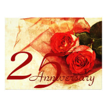 red roses wedding anniversary announcement