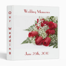 Red Roses Wedding Memories Binder