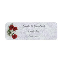 Red Roses Wedding Thank You Label