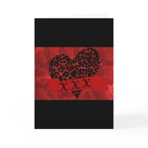 Red Roses & XXX Leopard, Valentine's Day Card