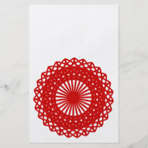 Red Round Lace Pattern Graphic. Flyer Design