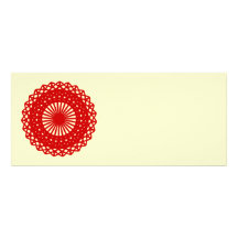 Red Round Lace Pattern Graphic. Personalized Announcement
