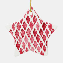 Red Ruby Diamond- Above Rubies Abstract Art Design Christmas Ornament