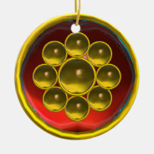 RED RUBY,YELLOW TOPAZ GEMSTONE MON ORNAMENTS