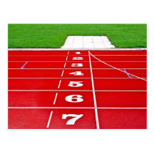 Red Running Track Post Card