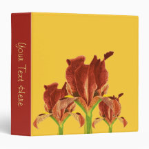 Red Russian Iris Vinyl Binders