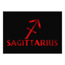 Red Sagittarius Horoscope Symbol Cards