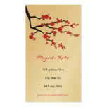 Red Sakuras Oriental Zen Asian Cherry Blossoms Business Card Template