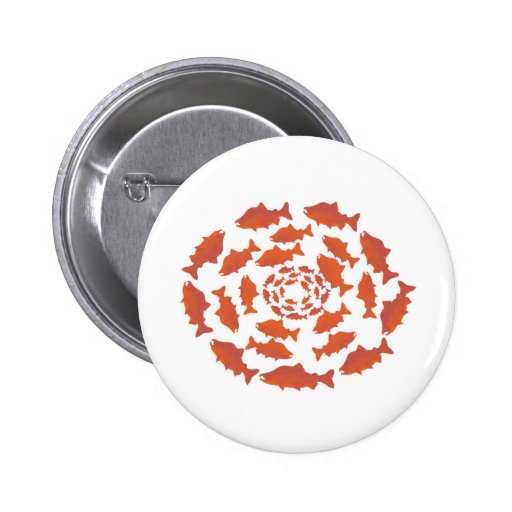 Red  Salmon Fish Button