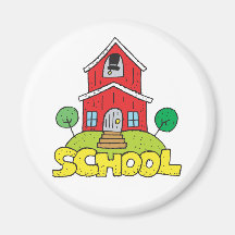 Red School House Refrigerator Magnet