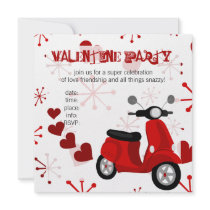 Red Scooter with Hearts! Personalized Announcements