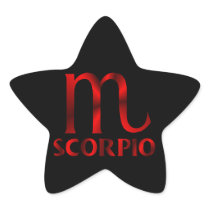 Red Scorpio Horoscope Symbol Star Stickers
