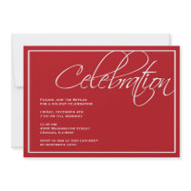 Red script Christmas celebration party invitation