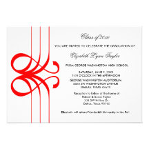 Red Scroll Edge Graduation Announcement