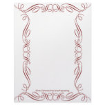 Red Scroll Frame on White Background Letterhead Design
