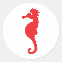 red sea horse icon stickers