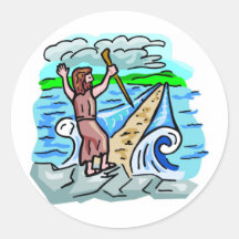 Red Sea parting Christian artwork Sticker