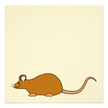 Red Self Colour Pet Mouse. Custom Invitation