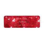 Red Sequin Image  Background Return Address Labels