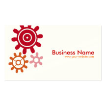 Red Set of Gears Business Card Template