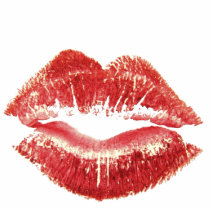 Red Sexy Lips & Lipstick Romantic Sculpted Magnet Photo Cut Outs