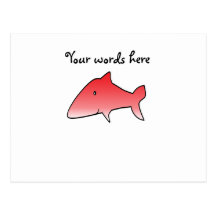 Red shark postcard