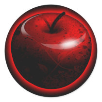 Red Shiny Apple -  Forbidden Fruit Round Sticker