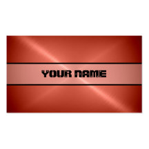 Red Shiny Stainless Steel Metal Business Cards