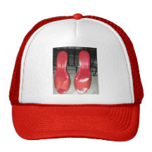 RED SHOES AND CAGE MESH HAT
