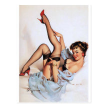 Red Shoes Pin Up Post Card