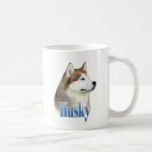 Red Siberian Husky Name Mug