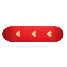 Red skateboard of a girl in love