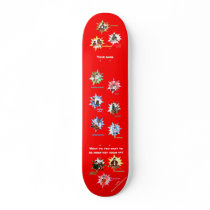 Red Skateboard w/ Professionals as Cartoons