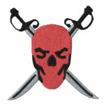 Red Skull & Swords Pirate Design embroidered shirts