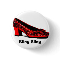 red slippers, Bling Bling Pin