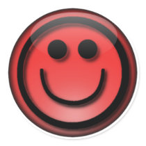 Red Smiley-Face Round Stickers