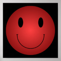 Red Smiley Poster