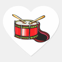 Red snare drum graphic heart sticker