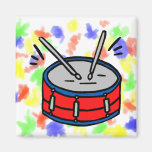 Red Snare Drum Two Sticks Graphic Music Designv Fridge Magnets