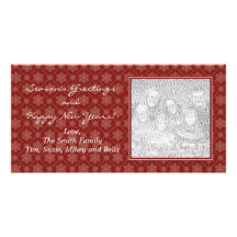 Red Snowflake Holiday Photo Cards
