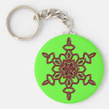 RED SNOWFLAKE KEYCHAIN