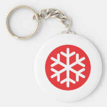 red snowflake winter key chain