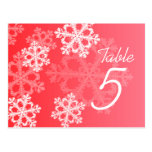 Red Snowflakes Christmas Table Nr Postcard